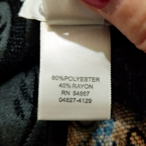 CJ Bank Tapestry Button Up Blazer Jacket Multicolor Reversible Artsy Boho Size L - Picture 10 of 11